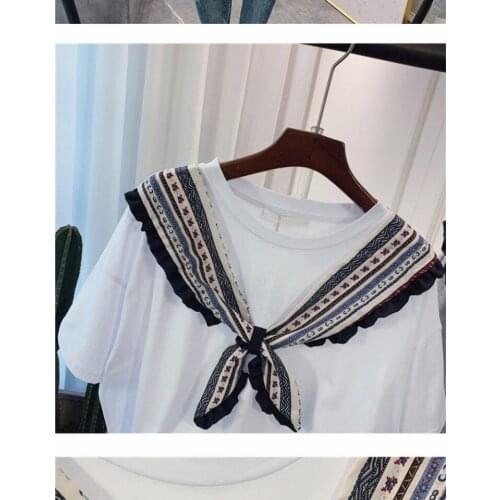 Foreign Trade Tail Single Out of Goods Womens Loose Short Sleeve T-shirt False Two Tops Shirts for Women