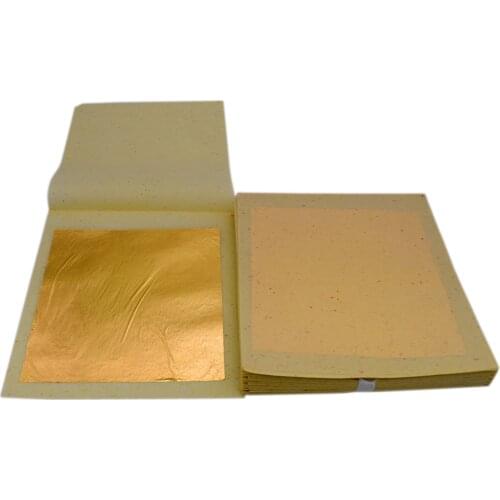High quality 100 sheets 8 X 8cm 99.99% pure Real gold leaf foil sheet For face Beauty Edible