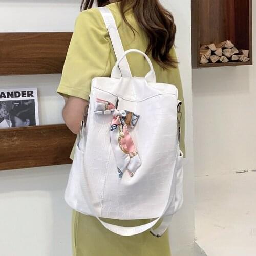High Quality PU Women Backpack Female Student Large Capacity Schoolbag Waterproof Bagpack Bow Bookbag Ladies Anti Theft Mochila