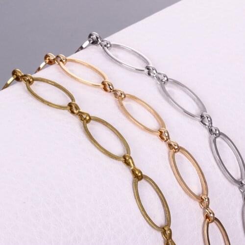 1Meter Necklace Chain Gold Metal Copper O Shape Link Big Chains Bracelet DIY Accessories for Wholesale Craft Jewelry Making
