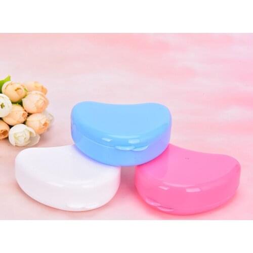 1pc Dental Orthodontic Retainer Box for Denture Teeth Heart Shape False Teeth Box
