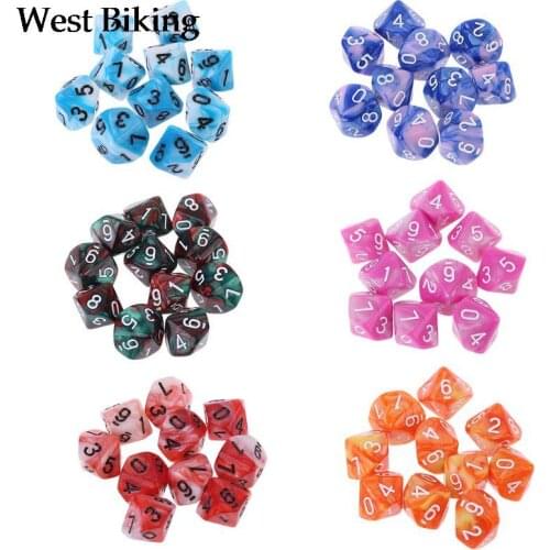 10pcs/set 10 Sided D10 Polyhedral Dices Numbers Dials Desktop Table Board Game Accessories Educational Toys