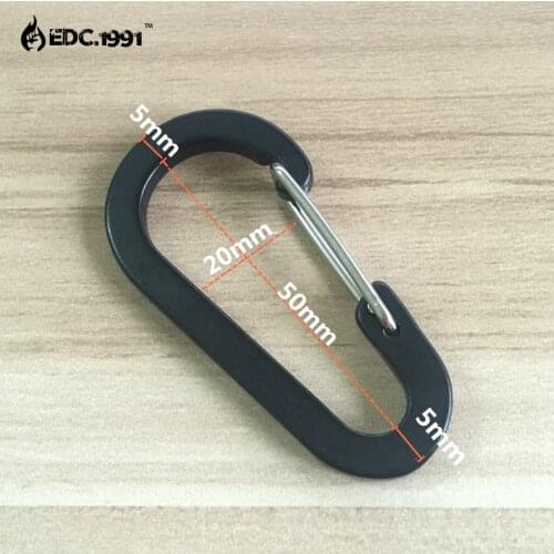 100Pcs Aluminum Alloy D Shape Carabiner Mountaineering Buckle Hanging Padlock Key Chain Camping Hiking EDC survive kit