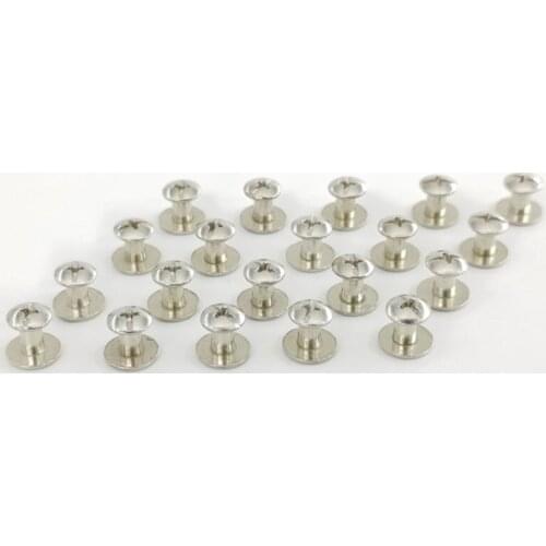 20pcs 6mm Binding Black Silver Screw Nail Leather Bag Belt Photo Scrapbook Album Nail Rivets Craft Belt Account Book Wallet Acce