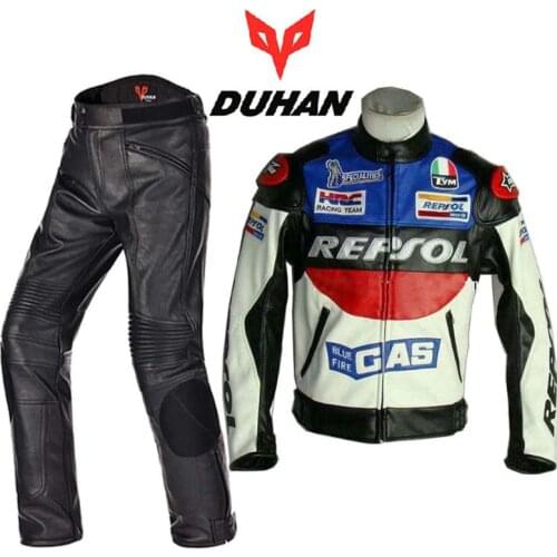 2017 Fashion DUHAN motorcycle racing suits Jacket pants motorbike suits jackets pant trousers Motor clothes clothing made of PU