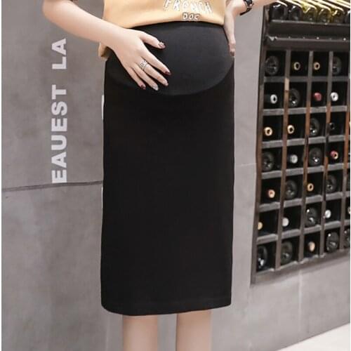 2019 Summer Autumn Korean Fashion Maternity Belly Skirts Woolen Knitted Stretch Straight Skirts Bottom for Pregnant Women 25%Off