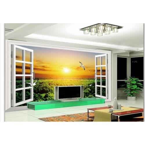 Customized 3d wallpaper 3d tv wall paper murals Dream outside the window, 3 d background wall decoration mural wall paper