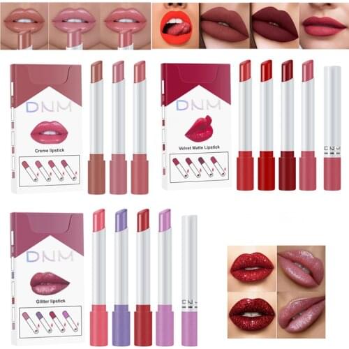 4PCS Creative Cigarette Lipstick Velvet Matte Long Lasting Waterproof Foggy Lipstick Non-Stick Cup Lips Makeup Sexy Women TSLM1