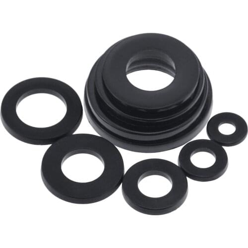 50PCS M2 M2.5 M3 M4 M5 M6 M8 M10 M12 Black Plastic Nylon Washer Plated Ring Flat Spacer Washer Gasket For Screw Bolt M2x5x1