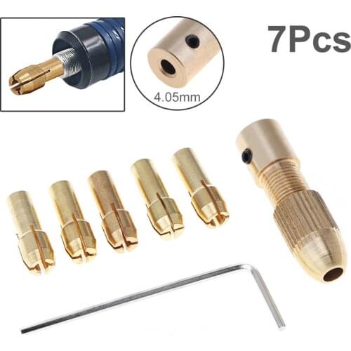 7pcs 4.05mm Mini Self Tightening Drill Chucks support 0.5 - 3.0MM Drill Bit for ABS Board / Light Board Punch