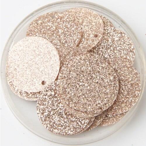 Glitter Large Champagne Color 20mm Flat Round PVC Loose Sequins Paillette Sewing Wedding Craft, Women Garments Accessories 20g