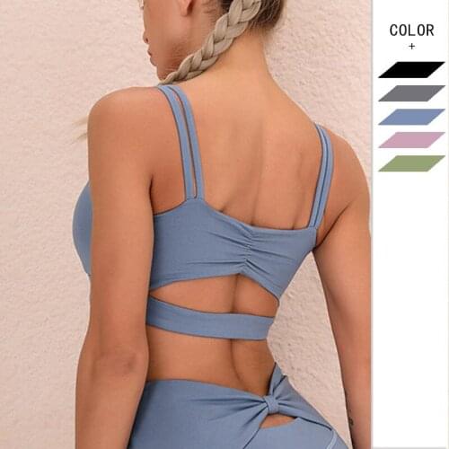 New Women High Quality Nylon Bra Sexy Breathable Fitness Top Girls Shockproof Training Bra With Pad Solid Push Up Bow Bra