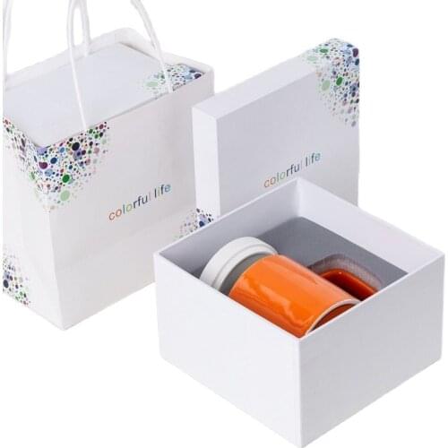 Tea Cup with Tea Cup Ceramic Flower Tea Cup Water Cup Mug with Lid Office Gift Box Set