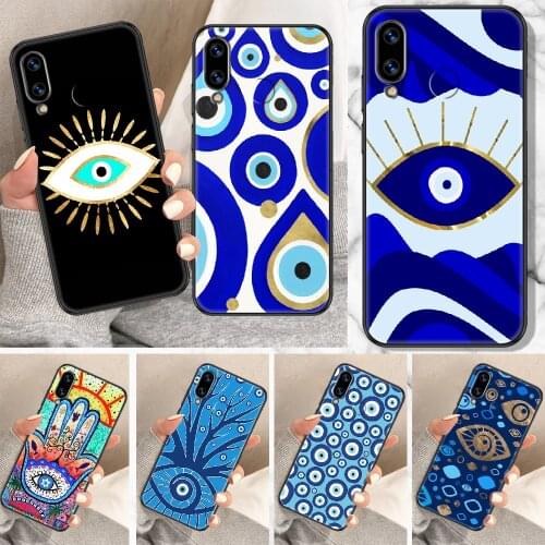 Nazar Boncuğu Evil eye Phone Case For Huawei Honor 6A 7A 7C 8A 8X 8 9 9X 10 10i 20 Lite Pro black tpu hoesjes trend cover art