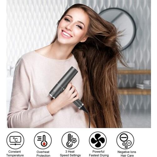 Negative ion hair dryer professional salon hairdryer household strong fast drying wind gale speed Portable blow dryer Anion