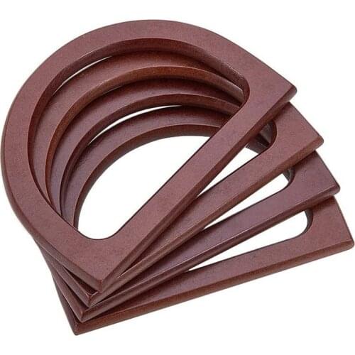 Hot kf-4PCS D-Shaped Wooden Purse Handles, Wood Replacement Handles for DIY Bag Purse Handbags Totes Clutch Making