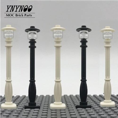 8Sets/lot Building Blocks Brick Parts City Street Light 11062+4740+3626 Lamp Post Lamp Bulb Dish Classic Piece Block Toys