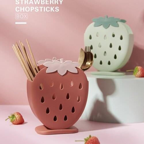 Kitchen Strawberry Chopsticks Cage Holder Shelf Drainer Storage Rack Spoon Forks Shovel Stand Tableware Organizers Tools