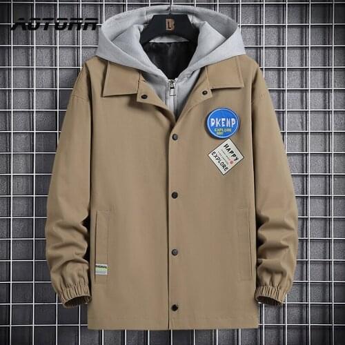 Men Military Jacket Coats Casual Windbreaker Mens Cargo Hooded Overalls Bomber Jacket Hip Hop Streetwear Harajuku Trench Outwear