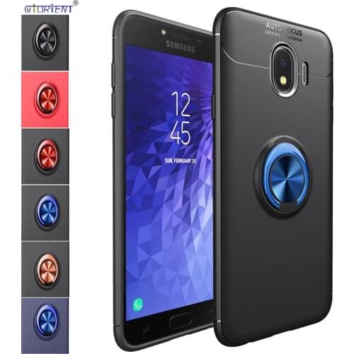 For Samsung Galaxy J4 2018 Metal Ring Matte Case J400 SM-J400F/DS Soft Silicone Shockproof Cover SM J400F/DS Stand Bumper Cases