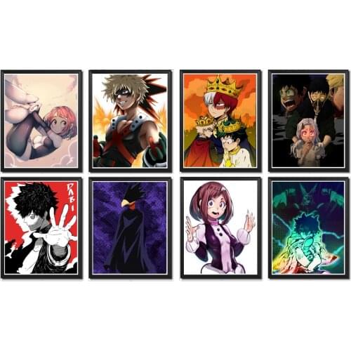 MHA My Hero Academia Dabi Overhaul Deku Original Anime Canvas Wall Art Poster 8 x 10 Inches,No Frame,8PCS