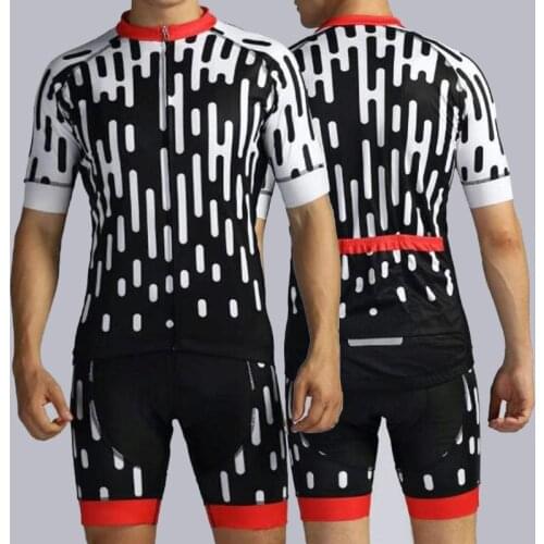 Fuuny Style Men Cycling Jersey Sets Bicycle Clothing Short Sleeve Summer Breathable Anti-UV Pro Team Uniform Bib Pants MTB Suit