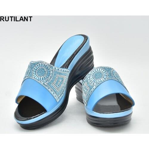 New product wedges womens shoes simple high heels with rhinestone decoration party party high heels