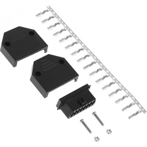 OBD-II 16Pin Female Angle Connector Female Wire Sockets Connector Plug with Shell and Terminal