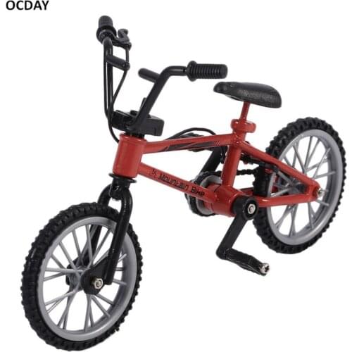 OCDAY Simulation Alloy Finger bmx Bike Children Red finger board bicycle Toys With Brake Rope Novelty Gift Mini Size Funny
