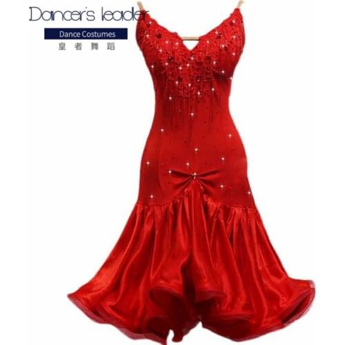 Latin Dance Dress Competition Dress Dress Latin Dance Skirt Lace Decoration Latin Dance Costumes Beading Skirt Wrap Hip Fishtail