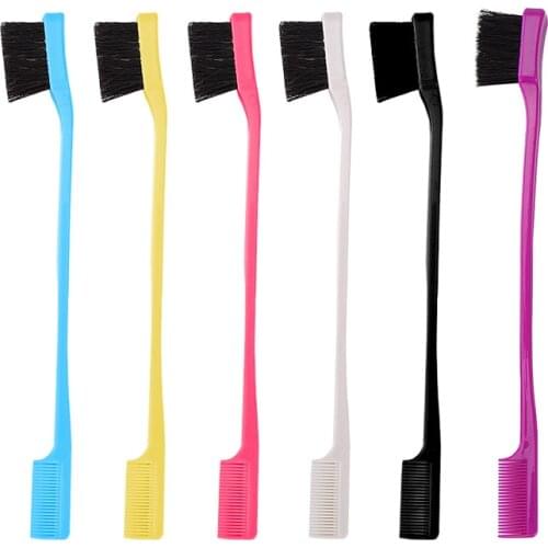 1PC Multicolor Double Sided Edge Control Hair Comb Hair Styling Eyebrow Combing Hair Brush Hairdressing Beauty Tools