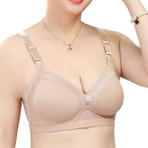 Plus Size Women Bra Lingerie Padded Brassiere Soft Ladies Wireless Underwear Bralette Bh Tops 34 36 38 40 42 44 46 A B C Cup