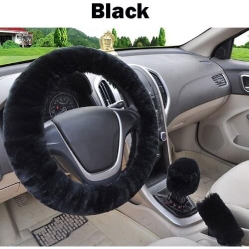 Wool Plush Car Steering Wheel Cover Soft Winter Warm Supplies Comfortable Auto Wheel Protector