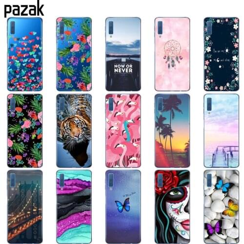 Silicone Case For Samsung Galaxy A7 2018 Cover Colorful Printing Back Cover For Samsung A7 2018 A750 A750F 6.0 Inch Phone case