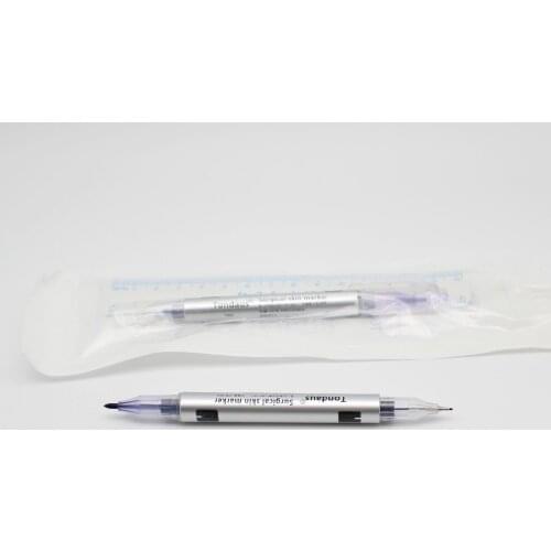 10 PCS Sterilized Microblading Surgical Skin Marker Pen With Ruler Scribe Tool Permanent makeup Tattoo Eyebrow Tattoo Piercing