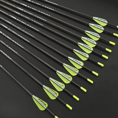 12pcs ID 3.2mm 40T Pure Carbon Arrow Spine 350 400 450 500 550 600 650 700 800 850 900 1000 Archery For Bows shooting