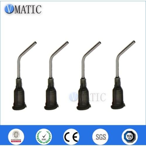 High Quality 16G Grey 0.5'' Tube 45 Degree Bend Bent Luer Lock Glue Dispensing Needle Tips 1/2 Inch Blunt End