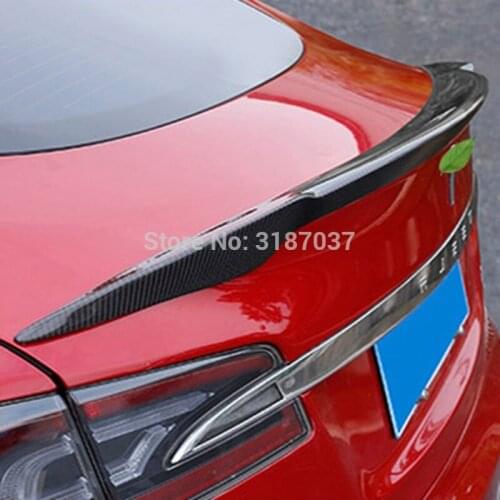 For Tesla Model S Sendan 4 Door 2014 2015 2016 Carbon Fiber rear boot Wing Spoiler Wing Trunk Lip Boot Cover