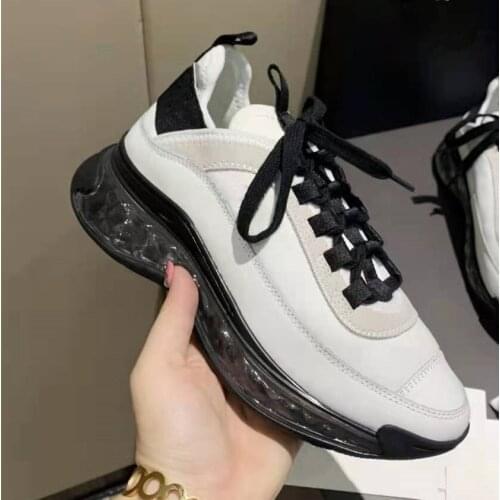 Spring Fall Fashion Genuine Leather Top Quality Vulcanized Shoes Sports Running Womens Flat Casual Sneakers