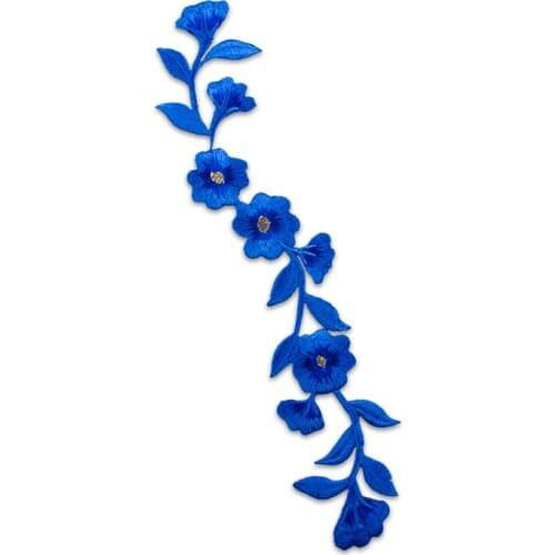 1PCS Chic Embroidery Patch Leaf Sewing Applique Lace Fabric Flower Apliques Clothes Stickers Patches For Clothing Sticker F38