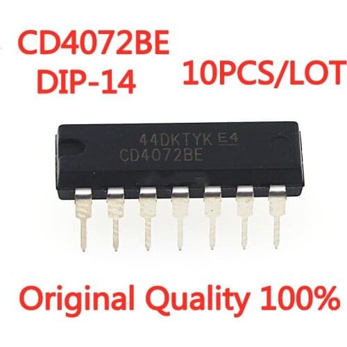 10PCS/LOT NEW CD4072BE DIP-14 or door 4 input