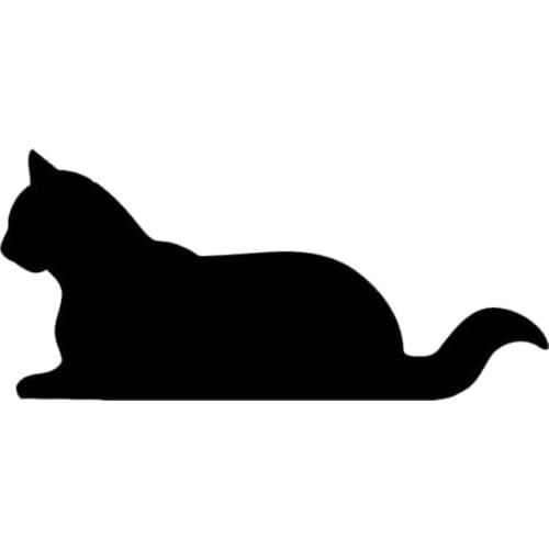 15*6.9CM Sitting Cat Car Cover Scratches Animal Decals Lovely Cartoon Car Sticker Black/Silver C4-0664