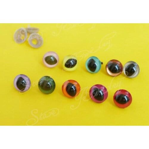 160pcs/lot handicraft 16mm plastic safety toy cat eyes with wsher for Diy doll materials