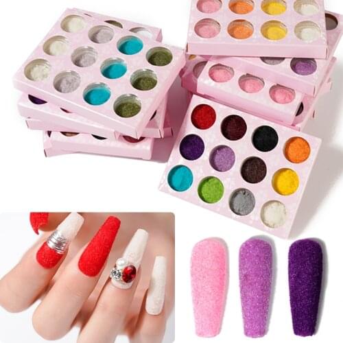 24Pcs/24Colors Velvet Flocking Powder Velvet Nail Glitter Polish Crafts-powder for nails Pigment Flocking Velvet Pigment ,uy87uj