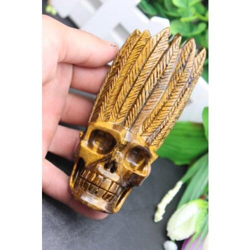 284 grams of natural quartz crystal crystal feather tiger skull to heal