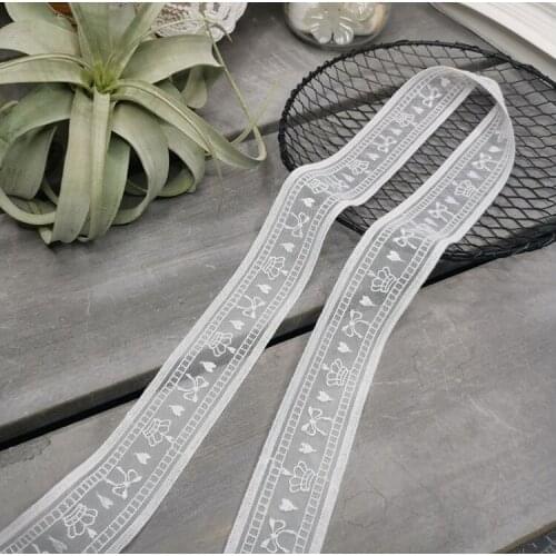 3 Meters/lot 7cm Width DIY Clothing Accessories Purple Pink Voile Guipure Tulle Lace Trim Embroidery Sewing Lace Applique