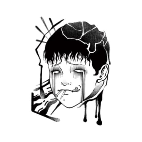 50MM×70MM crying tattoo stickers waterproof long-lasting simulation tattoo stickers male tide personality dark