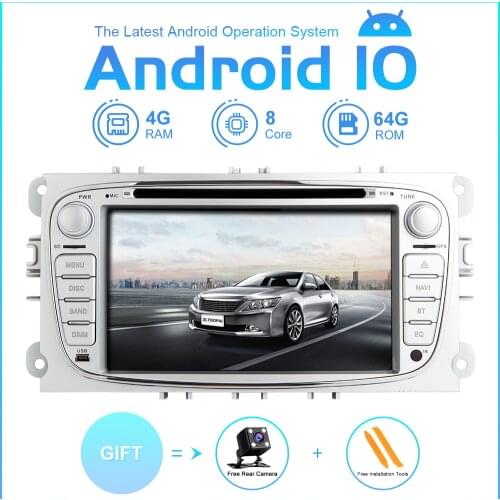 ZLTOOPAI AutoRadio Android10 For Ford Focus 2 S-Max C-Max Mondeo 4 Galaxy Kuga 2008-2010 GPS Tape Recorder Car Multimedia Player