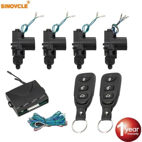 Car Lock Door Remote Control Keyless Entry System Locking Kit with 4 Door Lock Actuator Universal 12V
