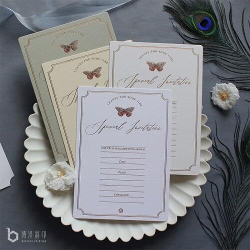 Butterfly Bronzing Painted Universal Business Office Wedding Handwritten Invitation Invitation Letter Envelope Invitation Card